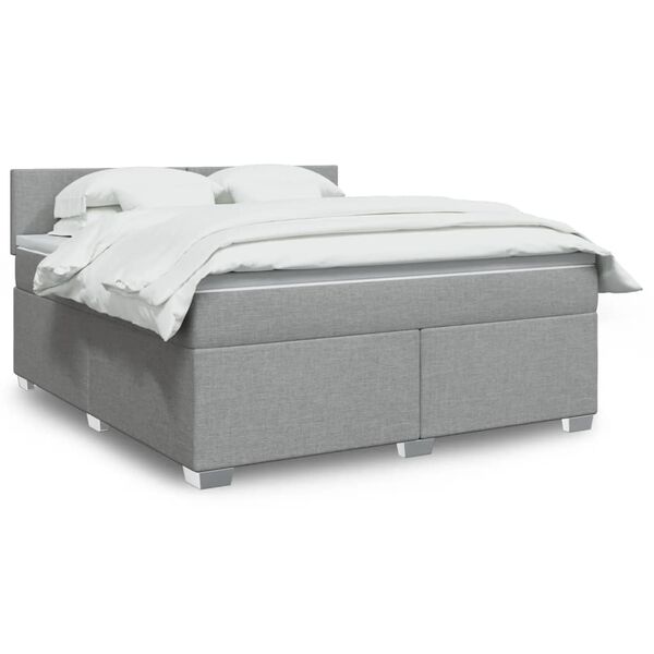 vidaXL Boxspring posteľ s matracom bledosivá 180x200 cm látka