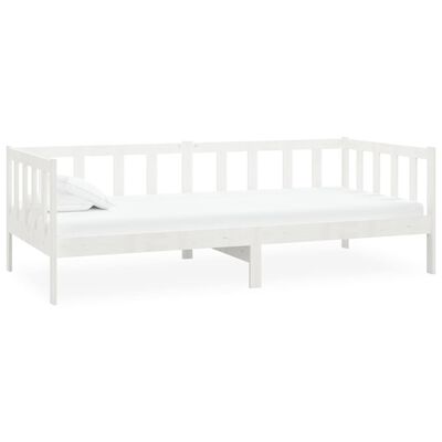 vidaXL Denná posteľ s matracom 90x200 cm biela borovicové drevo