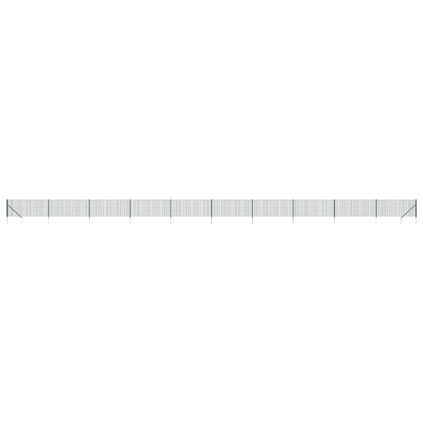 vidaXL Drôtený plot s kotviacimi hrotmi zelený 1x25 m