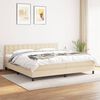 vidaXL Boxspring posteľ s matracom kr&eacute;mov&aacute; 200x200 cm l&aacute;tka