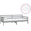 vidaXL Denn&aacute; posteľ s matracom 90x200 cm, siv&aacute;, borovicov&yacute; mas&iacute;v