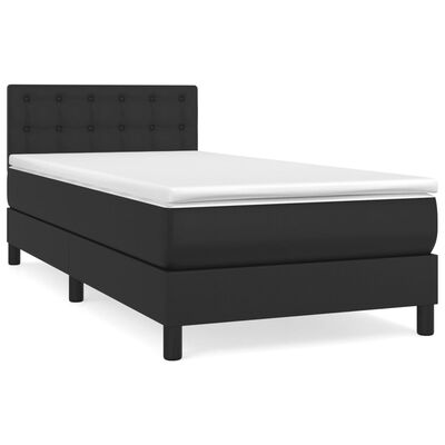 vidaXL Boxspring posteľ s matracom čierna 80x200 cm umelá koža