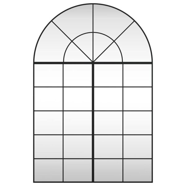 vidaXL Nástenné zrkadlo čierne 100x150 cm oblúkové železné