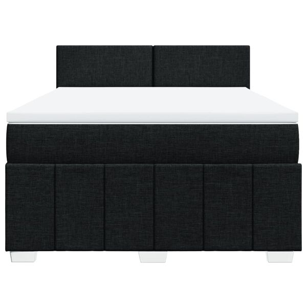 vidaXL Posteľn&yacute; r&aacute;m boxspring s matracom čierny 160x200 cm l&aacute;tka