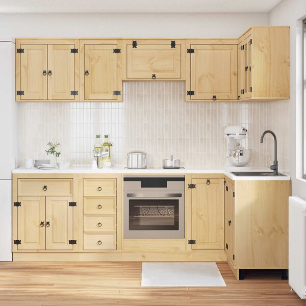 vidaXL Skrinkov&yacute; SKI 10 pcs Medov&aacute; Hned&aacute; Mas&iacute;vne borovicov&eacute; drevo