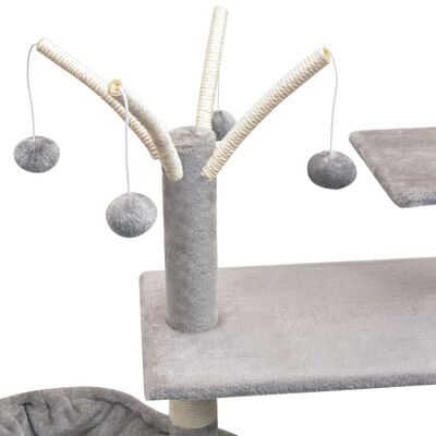 vidaXL Škrabadlo pre mačky so sisalovými stĺpikmi, 125 cm, sivé