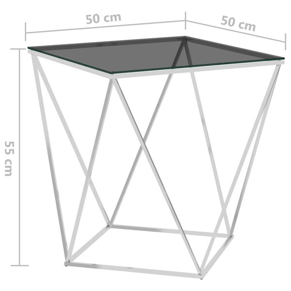 vidaXL Konferenčn&yacute; stol&iacute;k, strieborn&yacute; a čierny 50x50x55 cm, oceľ