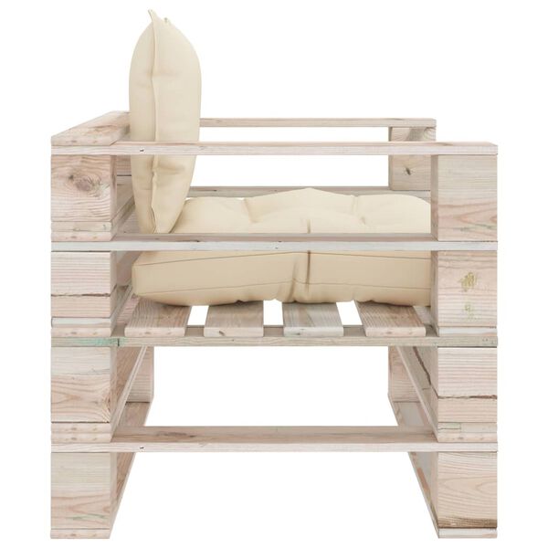 vidaXL Z&aacute;hradn&aacute; pohovka z paliet, kr&eacute;mov&eacute; podložky, borovica