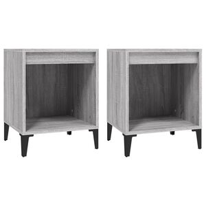 vidaXL Nočn&eacute; stol&iacute;ky 2 ks siv&yacute; dub sonoma 40x35x50 cm