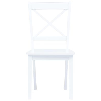 vidaXL Jedálenské stoličky 2 ks biele masívne kaučukové drevo