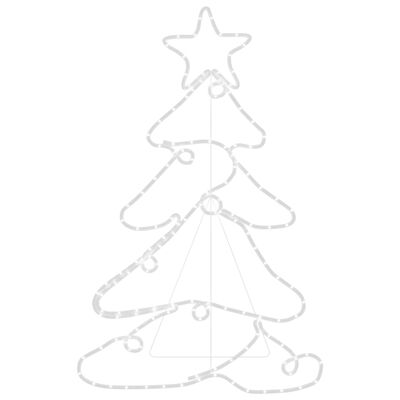 vidaXL Silueta vianočného stromčeka so 144 LED diódami 88x56 cm