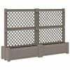 vidaXL Veľk&yacute; kvetin&aacute;č s trelliskom 2 pcs Siv&aacute; 200 x 43 x 133,5 cm PP