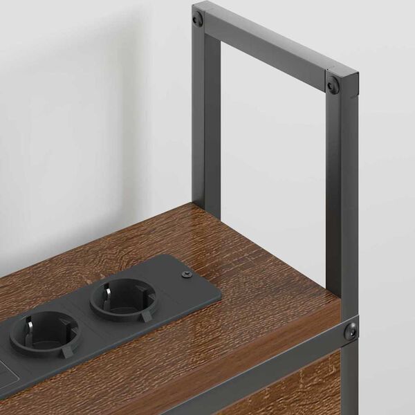 vidaXL &Uacute;ložn&aacute; čelľadka s nab&iacute;jacou stanicou Hned&yacute; dub 140 cm