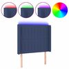 vidaXL Čelo postele s LED modr&eacute; 93x16x118/128 cm l&aacute;tka