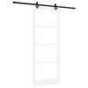 vidaXL Posuvn&eacute; dvere Biela 93 x 232 cm Mas&iacute;vne borovicov&eacute; drevo a sklo