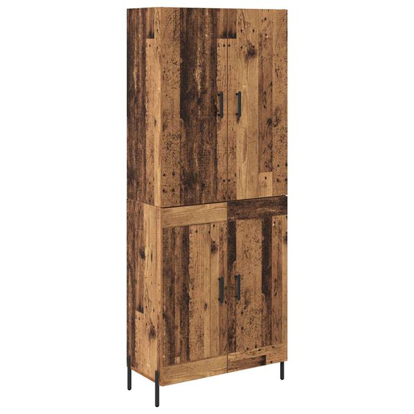 vidaXL Highboard Staré drevo 69,5 x 34 x 180 cm Kompozitné drevo