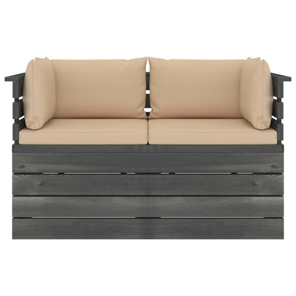 vidaXL 2-miestna z&aacute;hradn&aacute; pohovka z paliet s podložkami borovicov&eacute; drevo