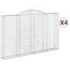 vidaXL Obl&uacute;kov&eacute; gabi&oacute;nov&eacute; ko&scaron;e 4ks 300x30x180/200cm pozinkovan&eacute; železo
