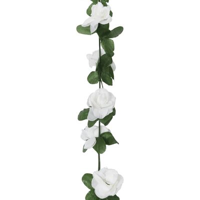 vidaXL Umelé kvetinové girlandy 6 ks jarné biele 250 cm