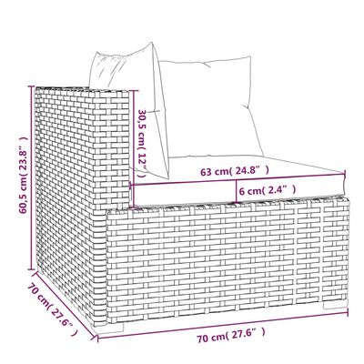 vidaXL 13-dielna záhradná sedacia súprava s vankúšmi sivá polyratan