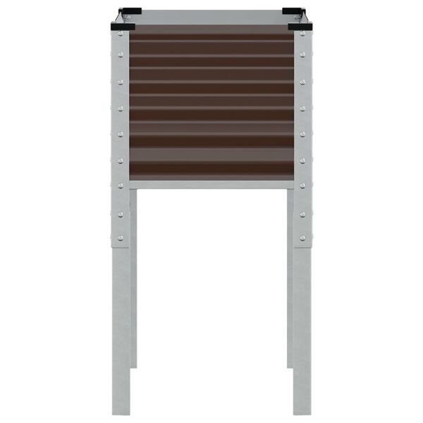 vidaXL Záhradný kvetináč hnedý 45x45x88 cm oceľový