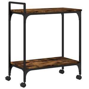 vidaXL Kuchynsk&yacute; voz&iacute;k dymov&yacute; dub 60,5x31x72,5 cm kompozitn&eacute; drevo