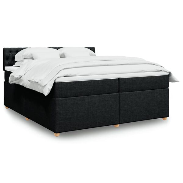 vidaXL Boxspring posteľ s matracom čierna 200x200 cm l&aacute;tka
