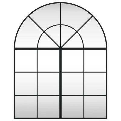 vidaXL Nástenné zrkadlo čierne 80x100 cm oblúkové železné