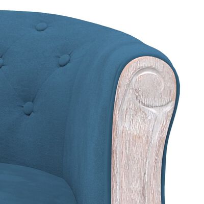 vidaXL Jedálenská stolička modrá zamatová