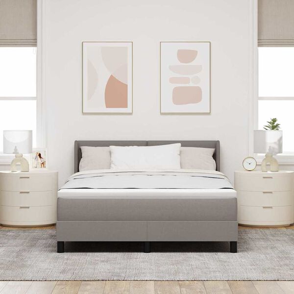 vidaXL Posteľ s pružinov&yacute;m r&aacute;mom Sivohned&aacute; 190 x 140 cm Polyester