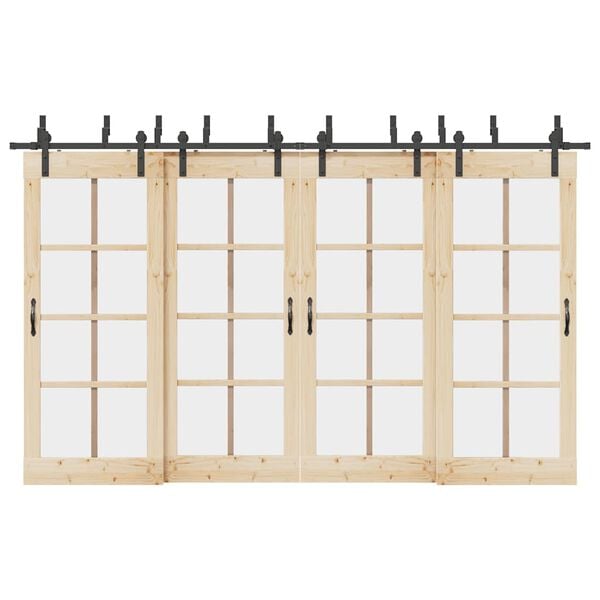 vidaXL Kovanie na posuvn&eacute; dvere čierne 366 cm oceľov&eacute;