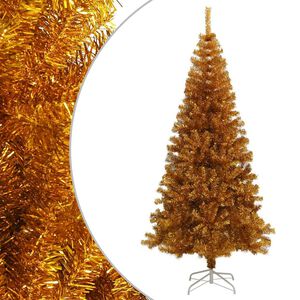 vidaXL Umel&yacute; vianočn&yacute; stromček so stojanom, zlat&yacute; 210 cm, PET