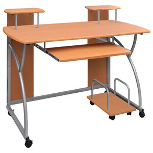 vidaXL Poč&iacute;tačov&yacute; st&ocirc;l hned&yacute; 110x52x88,5 cm spracovan&eacute; drevo