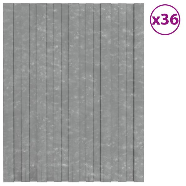 vidaXL Stre&scaron;n&yacute; panel 36 pcs Strieborn&aacute; 60 x 45 cm Pozinkovan&aacute; oceľ