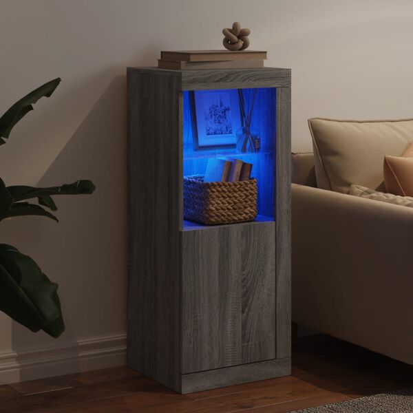 vidaXL Komoda s LED svetlami sivá sonoma 41x37x100 cm