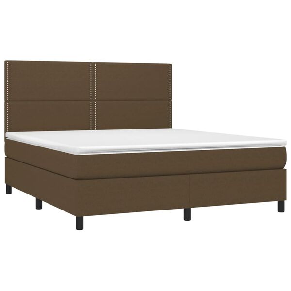 vidaXL Boxspring posteľ s matracom tmavohned&aacute; 160x200 cm l&aacute;tka
