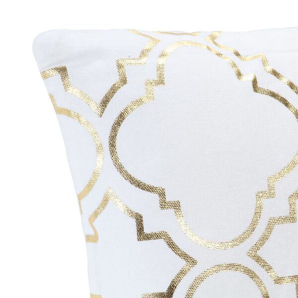 vidaXL Vankúše 2 ks biele a zlaté 40x40 cm bavlna lesklá potlač