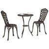 vidaXL Záhradný bistro set 3 pcs Bronzová Hliník
