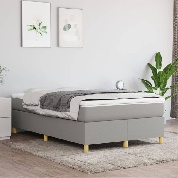 vidaXL Boxspring posteľ s matracom bledosiv&aacute; 120x200 cm l&aacute;tka