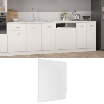 vidaXL Dvierka na umývačku, biele 59,5x3x67 cm, drevotrieska