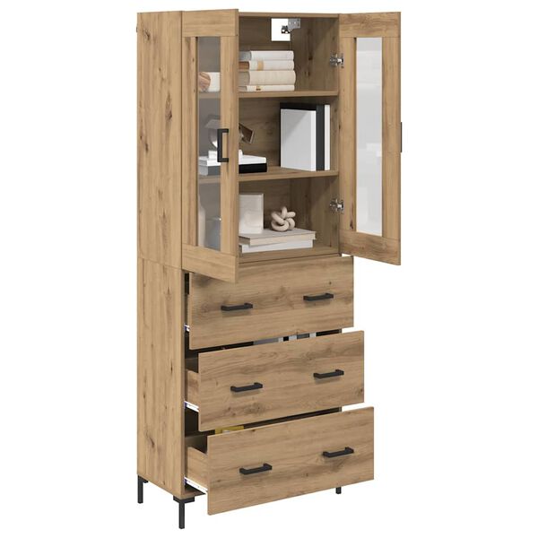 vidaXL Highboard so z&aacute;suvkou 2 pcs Remeseln&yacute; dub Kompozitn&eacute; drevo