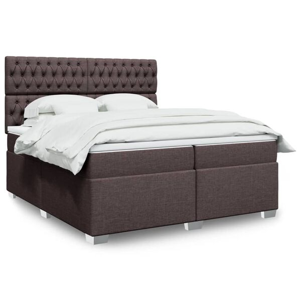vidaXL Boxspring posteľ s matracom tmavohned&aacute; 200x200 cm l&aacute;tka