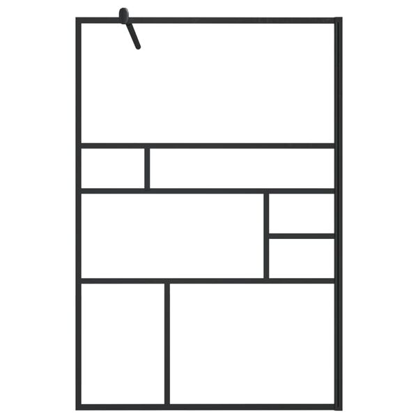 vidaXL Sprchov&aacute; z&aacute;stena s priehľadn&yacute;m ESG sklom 115x195 cm čierna