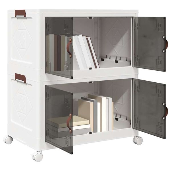 vidaXL stohovateľn&yacute; &uacute;ložn&yacute; box s kolesami 2-poschodov&yacute; 75L 64x40x76 cm