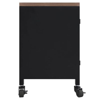vidaXL TV skrinka čierna 110x30x43 cm železo a masívna jedľa