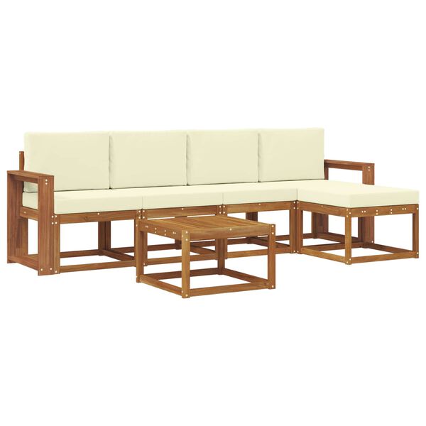 vidaXL Z&aacute;hradn&aacute; s&uacute;prava gaučov s vank&uacute;&scaron;om 6 pcs Pr&iacute;rodn&aacute; a kr&eacute;mov&aacute;