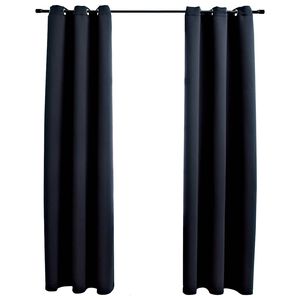 vidaXL Zatemňovacie z&aacute;vesy s kr&uacute;žkami, 2 ks, čierne, 97x213 cm, l&aacute;tkov&eacute;