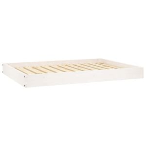 vidaXL Psia posteľ biela 101,5x74x9 cm borovicov&yacute; mas&iacute;v