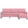 vidaXL 3-miestna pohovka s podnožkou ružová 210 cm zamat