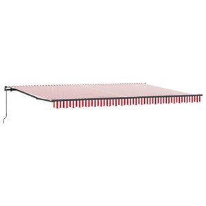 vidaXL Sklopn&aacute; mark&iacute;za Červen&aacute; a Biela 500 &times; 300 cm Polyester a hlin&iacute;k